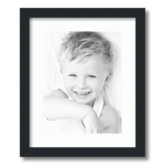ArtToFrames 14x17" Matted Picture Frame with 10x13" Single Mat Photo Opening Framed in 1.25" Satin Black and 2" Super White Mat (FWM-3926-14x17)