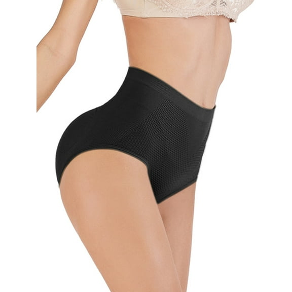 FANNYC Women's Butt Lifter Shaping Panties Padded High Waist Tummy Control Shapewear Underwear Briefs Boyshorts Waist Cinchers Enhancer Underwear,Black/ Beige