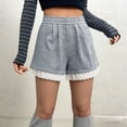 thumbnail image 6 of Sageysalite Athletic Shorts for Women Elastic High Waisted Ruffle Lace Hem Loose Fit Soft Sweet Summer Shorts, 6 of 6