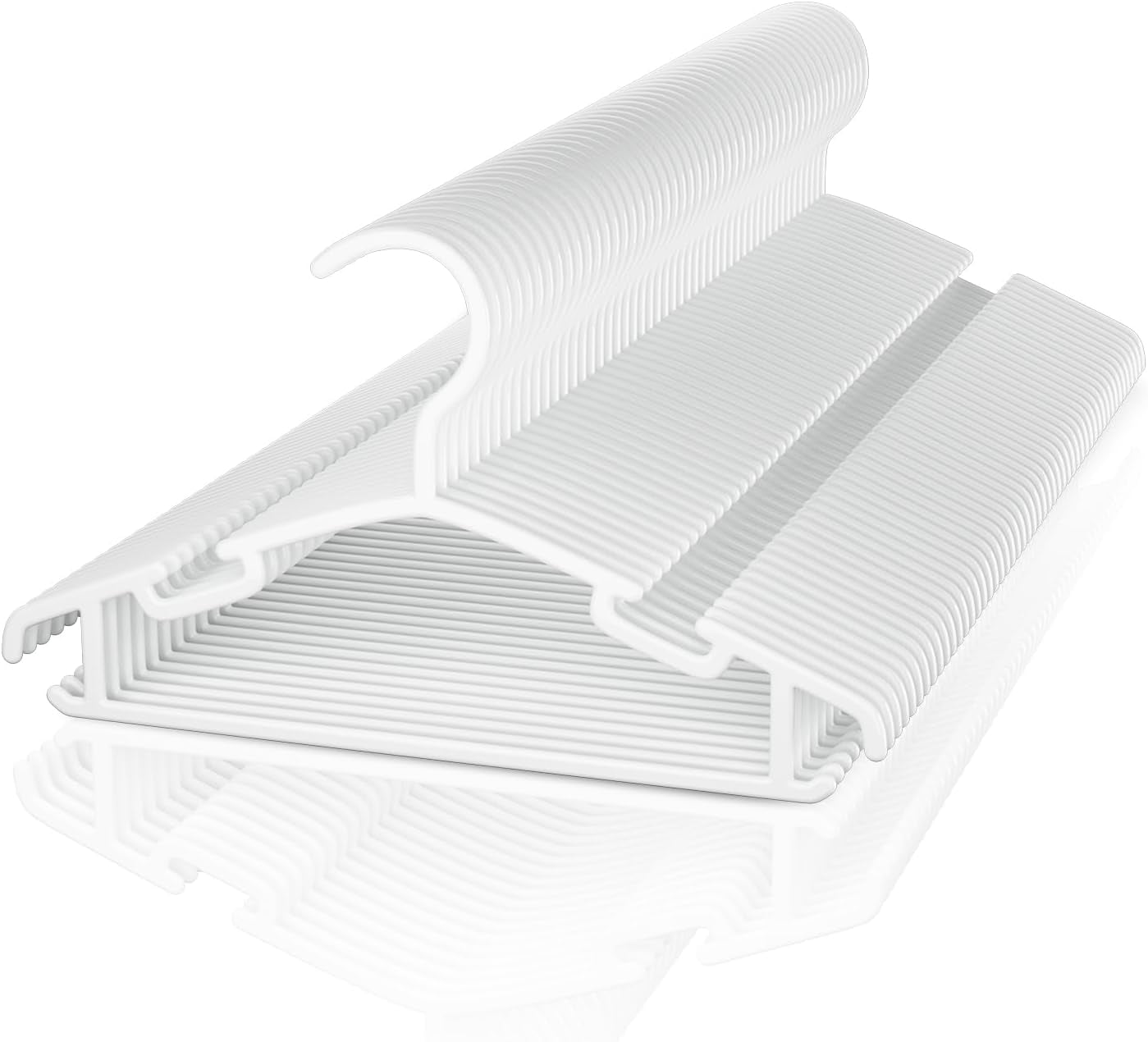 100 Pack Non-Slip Baby Plastic Hangers Space Saving Toddler Infant Clothing Organizer White
