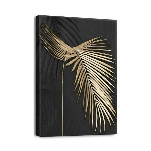 Floral Wall Art for Bedroom Artwork Gold Botanical Pictures for Bathroom Home Office Kitchen Decoration 12X16inch