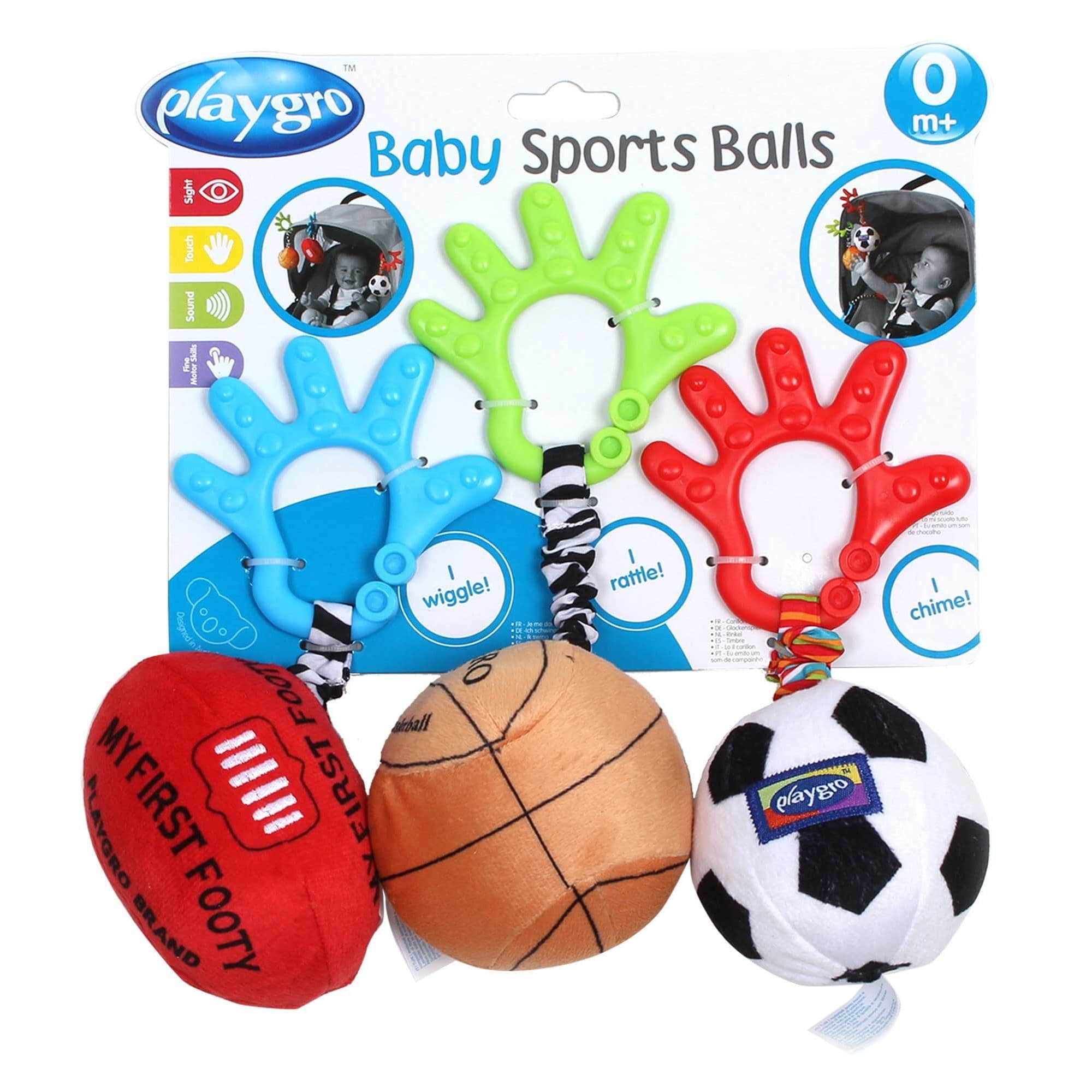 Playgro Wriggling Sports Balls Pack of 3