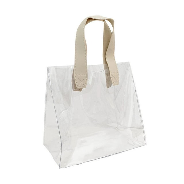 Sac Fourre-Tout Transparent Clair Multi-Usage Résistant à l'Usure Antichoc Grande Capacité avec Poignées Sac de Rangement pour Papeterie Étudiant Magasinage