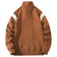 thumbnail image 4 of cfhntfmh Men's Quarter Zip Sweatshirt Casual Mock Neck Long Sleeve Color Block Pullover Sweatshirt Fall Oversized Basic Tops, 4 of 7