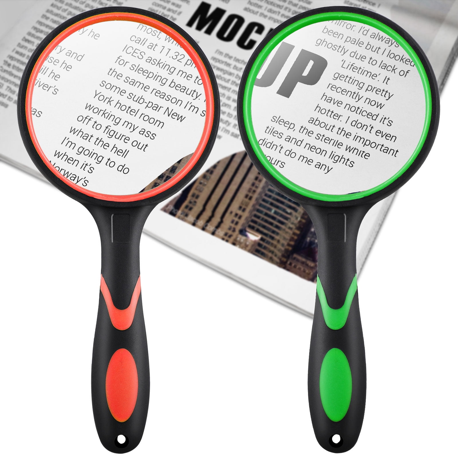 2pcs Handheld Shatterproof Reading Magnifier, TSV Handheld Reading Magnifier, 10X Magnifying Glass, 75mm Handheld Magnifier Lens for Book Newspaper Reading, Insect Hobby Observation