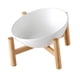 thumbnail image 3 of Cuenco para gatos inclinable de 45  degree, con soporte de madera, alimentador de alimentos, antideslizante, cuenco portátil de cerámica para mascotas de , Blanco Yinane Cuenco para gatos, 3 of 5
