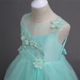 thumbnail image 6 of Miluxas Girl Lace Dress for Kids Wedding Pageant formal Party Long Gown Princess Maxi Tulle Dresses Green 15-16 Years, 6 of 9