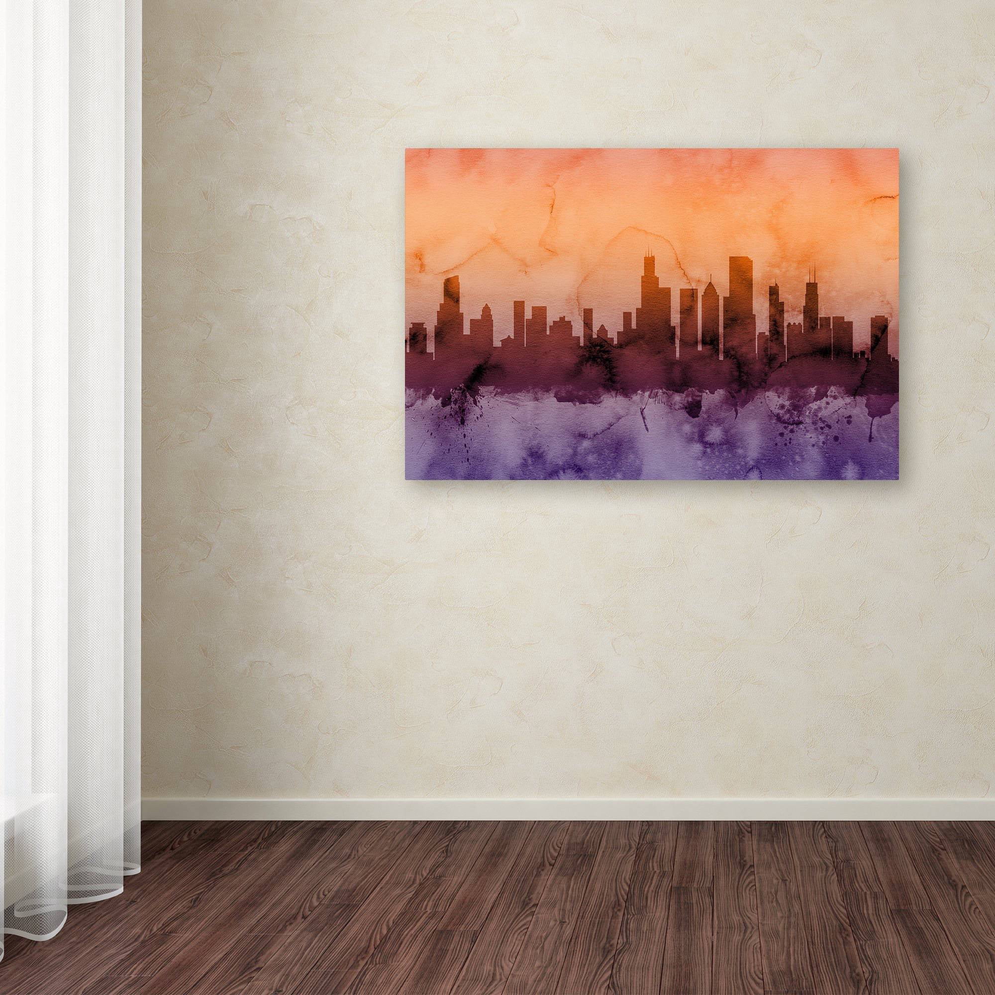 Trademark Fine Art "Chicago Illinois Skyline III" Canvas Art by Michael Tompsett