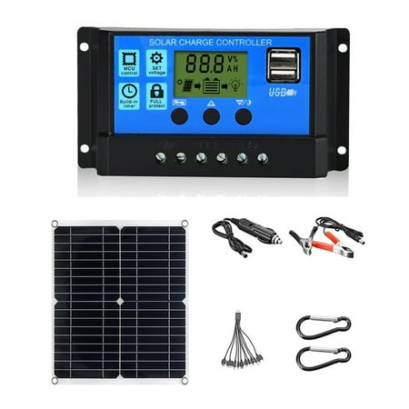

Car RV Boat Charger 50W Solar Panel 18V Solar Cells Bank Connector Cover with 50A Solar Controller IP65 for Phone Car RV Boat Charger