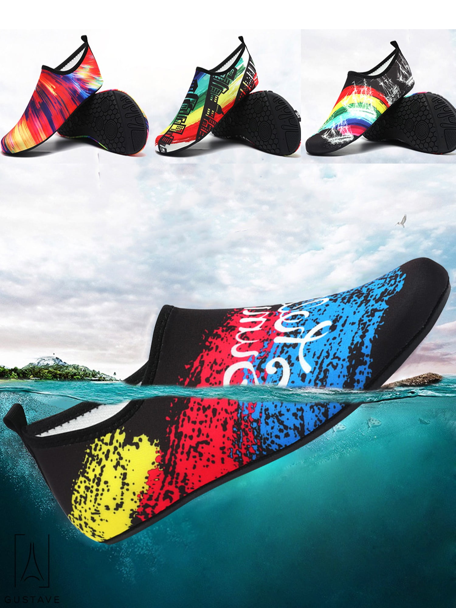 Water Shoes Barefoot Quick-Dry Slip On Aqua Yoga Beach Surf Swim Socks for Men Women