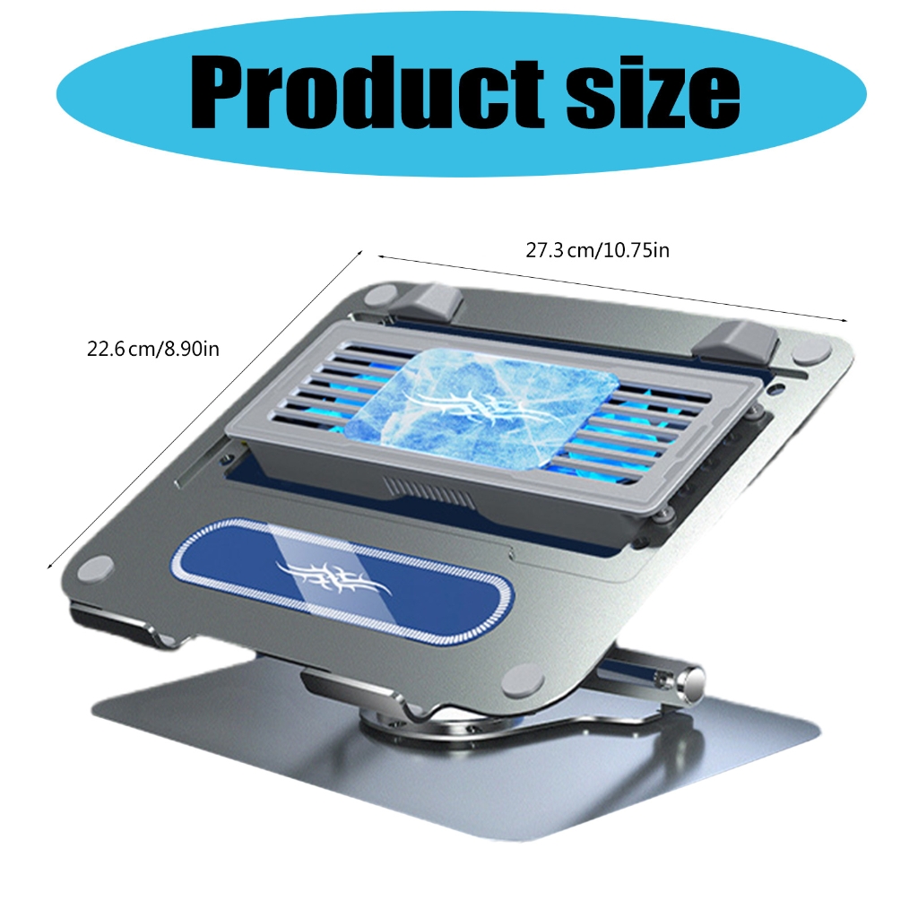 Fast Cooling Laptop Semiconductor Heatsink Stand With 2 Support Rod And Silents Motor For Gaming And Home Use