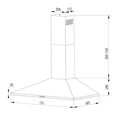 thumbnail image 4 of Campana decorativa de pared IHD CH Tulum 80 en acero inoxidable y diseño piramidal, 4 of 10