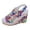 Multicolour3, variant on Women's Espadrille Wedge Sandals Rainbow Pattern Ankle Strap Open Toe Platform High Heel Sandals Dress Shoes