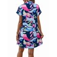 thumbnail image 2 of Womens Summer Shirt Dress Short Sleeve Floral Shift Dress Casual Loose Flowy Beach Sundress Deep M, 2 of 9