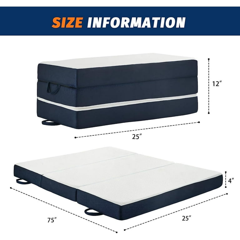 Cushy Form 4-Inch Foldable Foam Floor Mattress with Case - Portable Travel  Bed - Yahoo Shopping