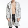 thumbnail image 2 of Viikei Mens Coats Outerwear Winter Mens Winter Coats Men's Winter Faux- Coat Turn-Down Collar Long Jackets Warm OverCoat, 2 of 3