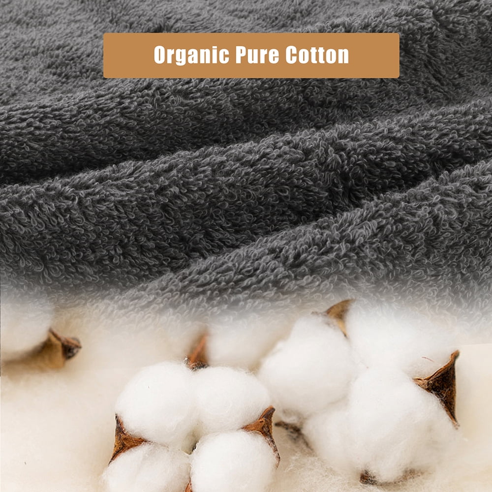 SEMAXE 100% Cotton Bath Towel Set Include 2 Bath Towels, 2 Hand Towels and 4 Washcloths (Gray)