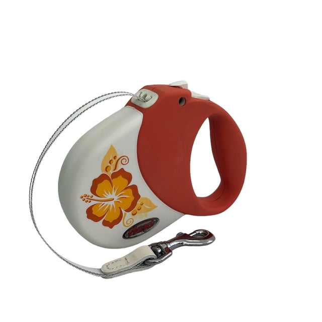 Correa retráctil para perro Flexi Hawaii mediana color orange 5 metros