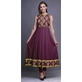 thumbnail image 2 of Bimba Dark Magenta Damask Indian Kurtis For Women Solid Readymade Anarkali Dress Printed Indian Kurti Large, 2 of 6