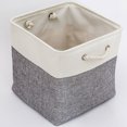thumbnail image 4 of 2 piezas de cestas de almacenamiento plegables, soporte de almacenamiento, caja de almacenamiento para niños, estante para guardería, armario, guardarropa (gris claro), 4 of 5
