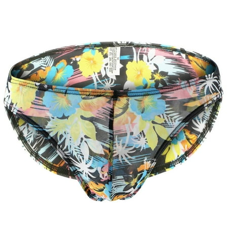 

Men Silk Stretch Breathable Low 3 Patterns X XL XXL Yellow Flower on Black XL