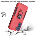 thumbnail image 2 of For Samsung Galaxy S22 Ultra Hybrid Tough Strong Dual Layer Hard PC TPU with Flat Magnetic Ring Stand Heavy-Duty Design Cover ,Xpm Phone Case [ Red ], 2 of 7