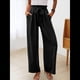 thumbnail image 4 of Pantalones de Salón Anchos para Mujer con Bolsillos, Cintura Alta, Ajustables, con Nudo y Holgados. Negro XXL, 4 of 7
