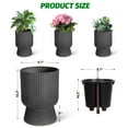 thumbnail image 2 of Kojooin 14.2" Planters Set of 2 – Self Watering Flower Pots with Drainage Holes & Water Level Monitor for Patio, Home, Office, Porch, Living Room, 2 of 9