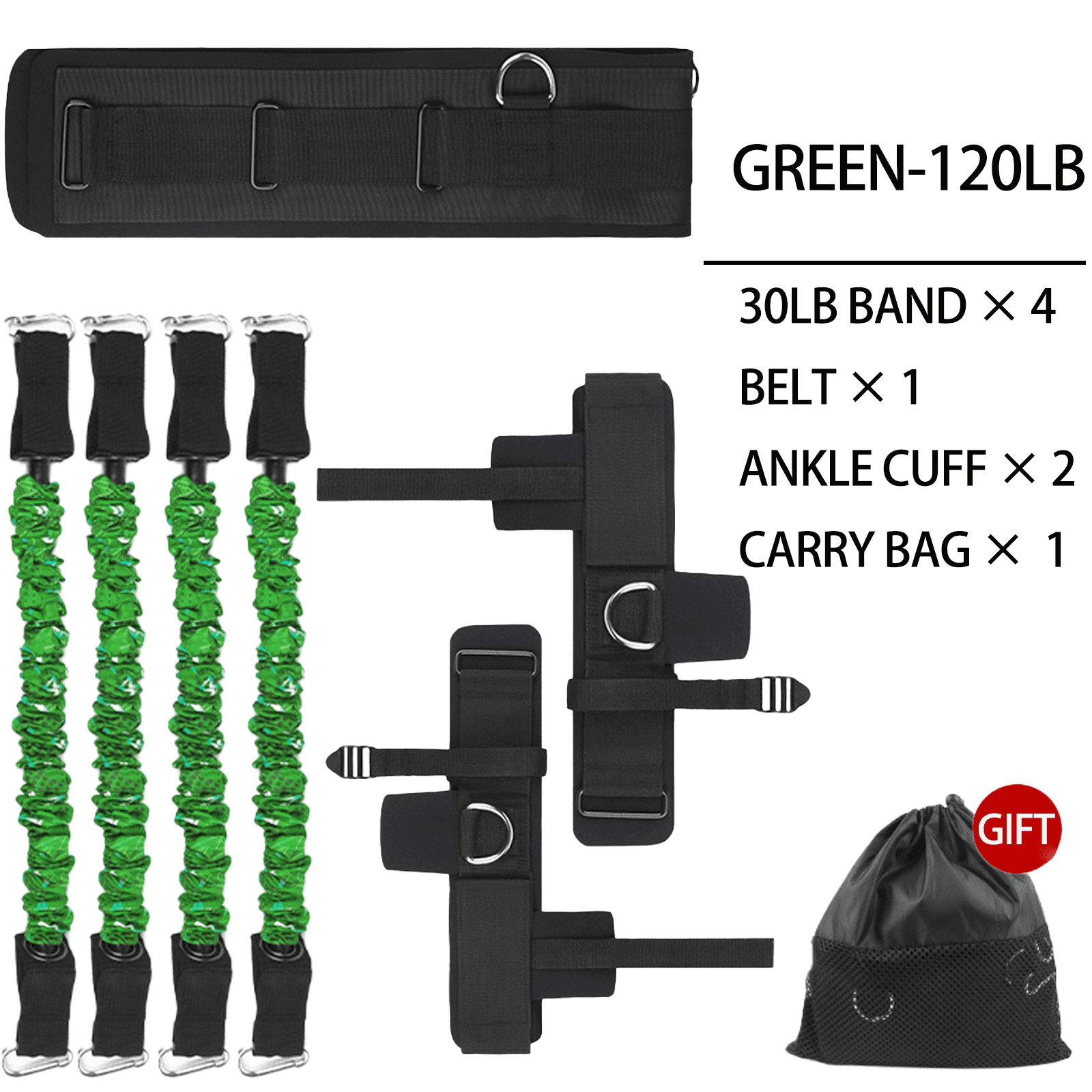 Ueasy Vertical Jumping Trainer with Adjustable Ankle Strap & Belt Horizontal Workout Equipment Leg Resistance Bands for Basketball Football Volleyball Training Equipment
