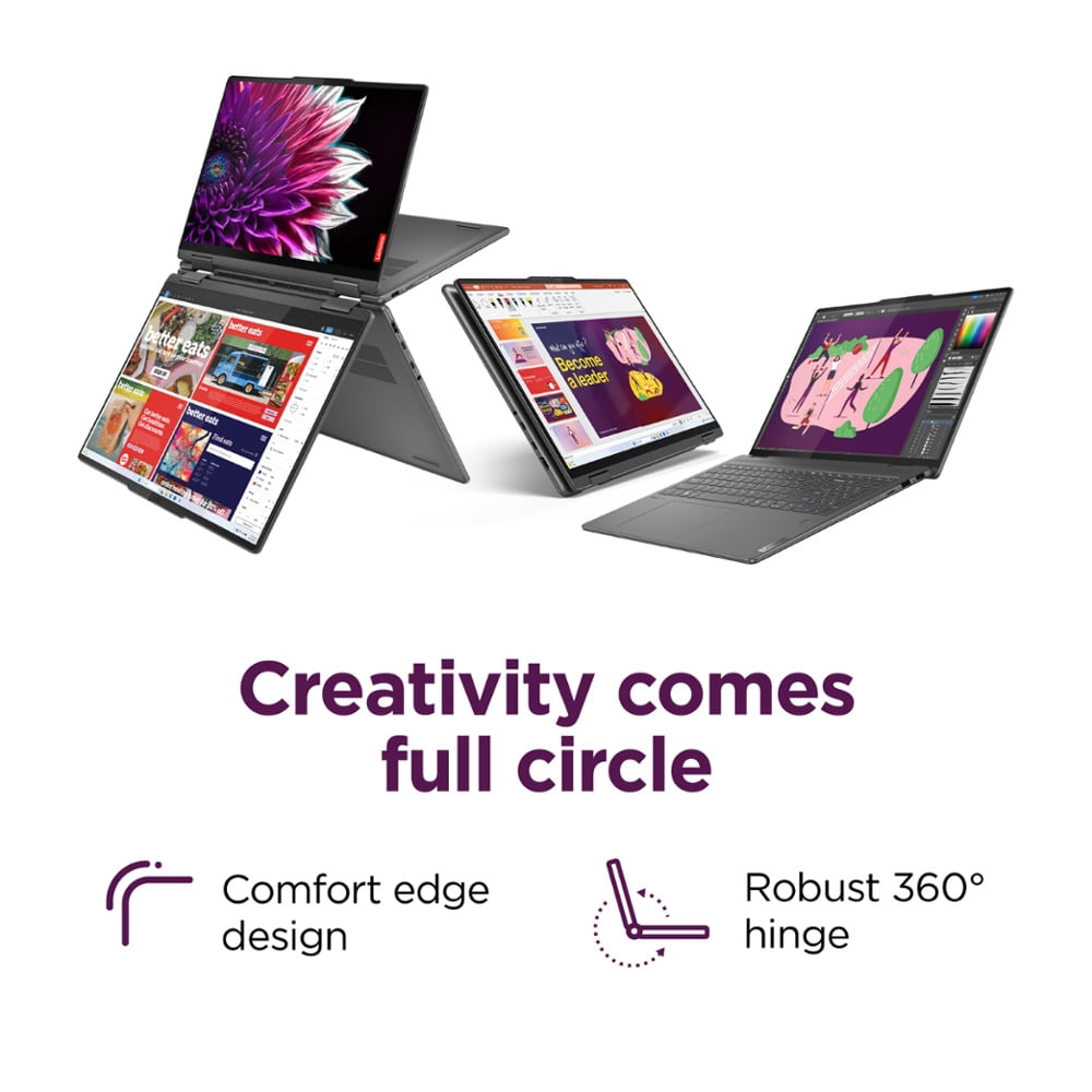 Lenovo Yoga 7i 2-in-1 Laptop, 16" 2K Touchscreen, Core Ultra 5 125U (beats i7-1355U), 16GB LPDDR5X, 512GB SSD, 300 nits, Backlit, TB4, HDMI 2.1, FP, WiFi 6E, Webcam, Mytrix Portable Stand, Win 11 Pro