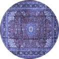 thumbnail image 1 of Ahgly Company Indoor Round Persian Blue Traditional Area Rugs, 5' Round, 1 of 4