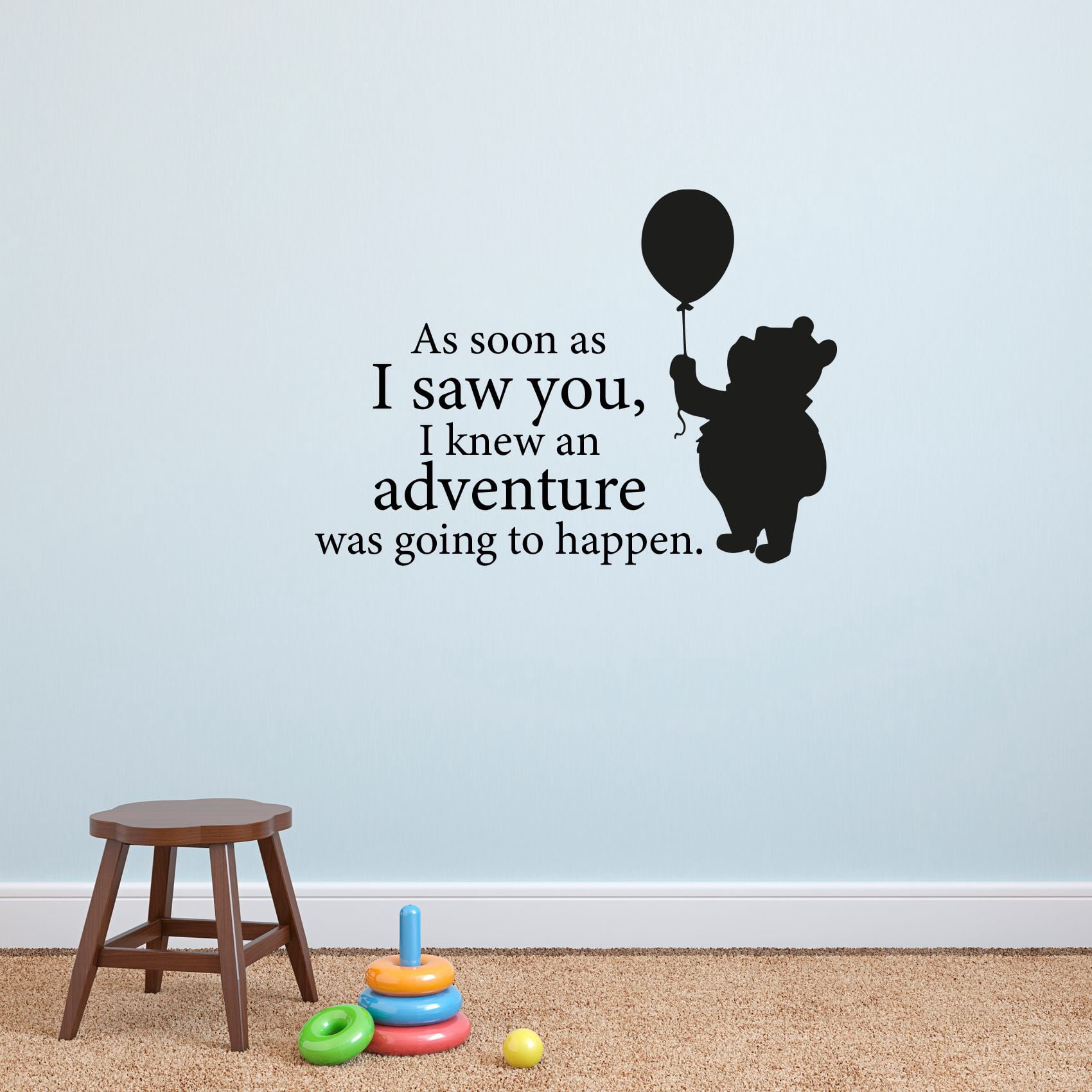 Going To Happen Winnie Pooh Life Postive Quote Cartoon Wall Sticker Art Decal for Girls Boys Room Bedroom Nursery Kindergarten House Fun Home Decor Stickers Wall Art Vinyl Decoration Size (27x30 inch)