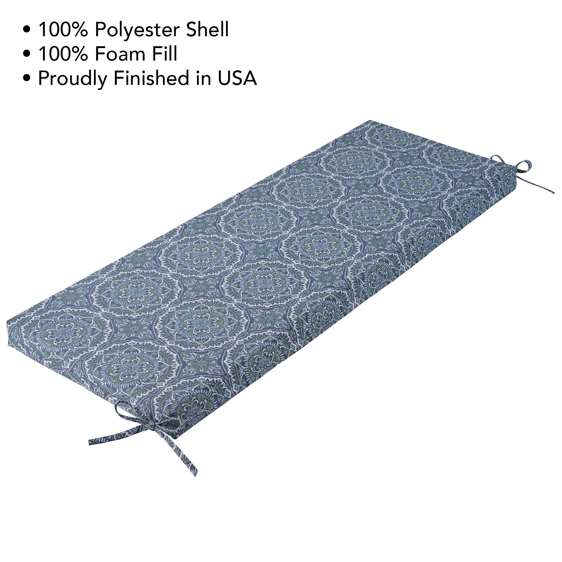 Better Homes & Gardens 48" x 18" Premium Outdoor Bench Seat Cushion, 1-Piece, Medallion