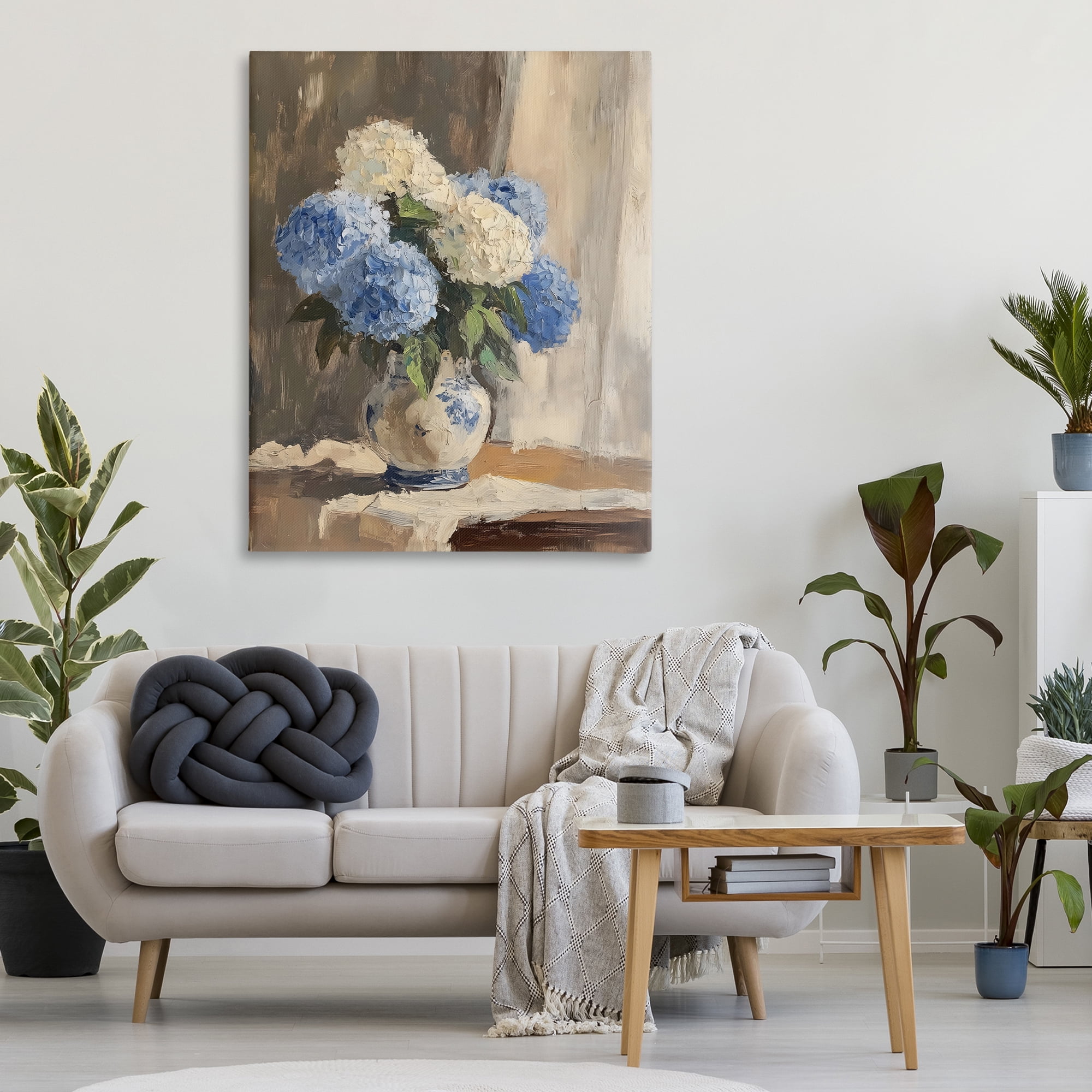 Stupell Industries Vintage Hydrangea in Ceramic Vase Canvas Wall Art, design by LSR Design Studio
