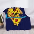 thumbnail image 3 of Yiaed PLANETA EN FORMA DE PIZZA Print Blanket Throw Blanket Soft Cozy Flannel Blanket for Home Bed Sofa Couch Chair-50"x40", 3 of 6