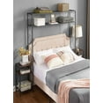 thumbnail image 3 of Headboard Queen Size, Adjustable Height, Storage Rack, Sturdy and Stable, Queen Size Metal Storage Headboard With Charging Stations 2 Nightstands And Storage Shelves For Bedroom, Easy Assembly, 3 of 7
