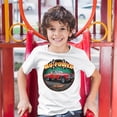 thumbnail image 3 of Tee Hunt Mo-Power Fo Sure! Youth T-Shirt American Muscle Car Racing Route 66 Kids, White, Large, 3 of 5