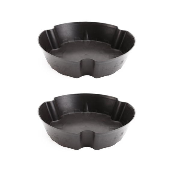 LIFKOME Set of 2 Black Plastic Flowerpot for Indoor Use, Perfect for Living Room, Kitchen, Office Plant Display