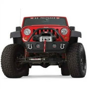 Rock Crawler Front Stubby Jk Jeep Bumper with Grill Guard Tube Fits select: 2015-2019,2021 JEEP WRANGLER UNLIMITED