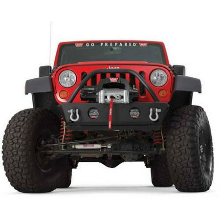 Rock Crawler Front Stubby Jk Jeep Bumper with Grill Guard Tube Fits select: 2015-2019,2021 JEEP WRANGLER UNLIMITED