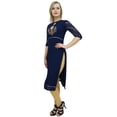 thumbnail image 1 of Bimba Women's Designer Blue Georgette Tunic Kurta Ethnic Clothing Kurti-28, 1 of 5