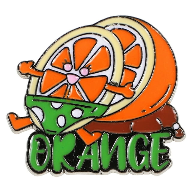 Miangastore Épingle à Revers Orange en Alliage Style Dessin Animé pour Étudiants Usage Quotidien 1ensemble