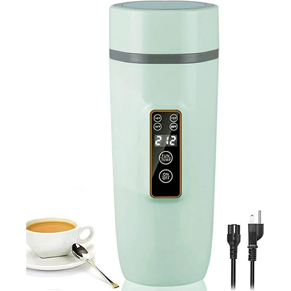 green,Travel Kettles Electric Small,350ml Stainless Steel 3 in 1 Digital Display Portable Electric Kettle,One cup Mini Kettle in Automatic Shut off, Hot Water Boiler Maker for Tea Coffee Milk,