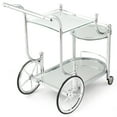 thumbnail image 3 of Topbuy Serving Cart Kitchen Bar Wine Tea Cart Glass Shelves with Wheels, 3 of 3
