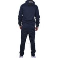 thumbnail image 3 of Riflessi Men's Athletic Sports Casual 2 Piece Reflective Tracksuit Hoodie Jogger Pants Sweatsuit Set (Navy, XL), 3 of 4