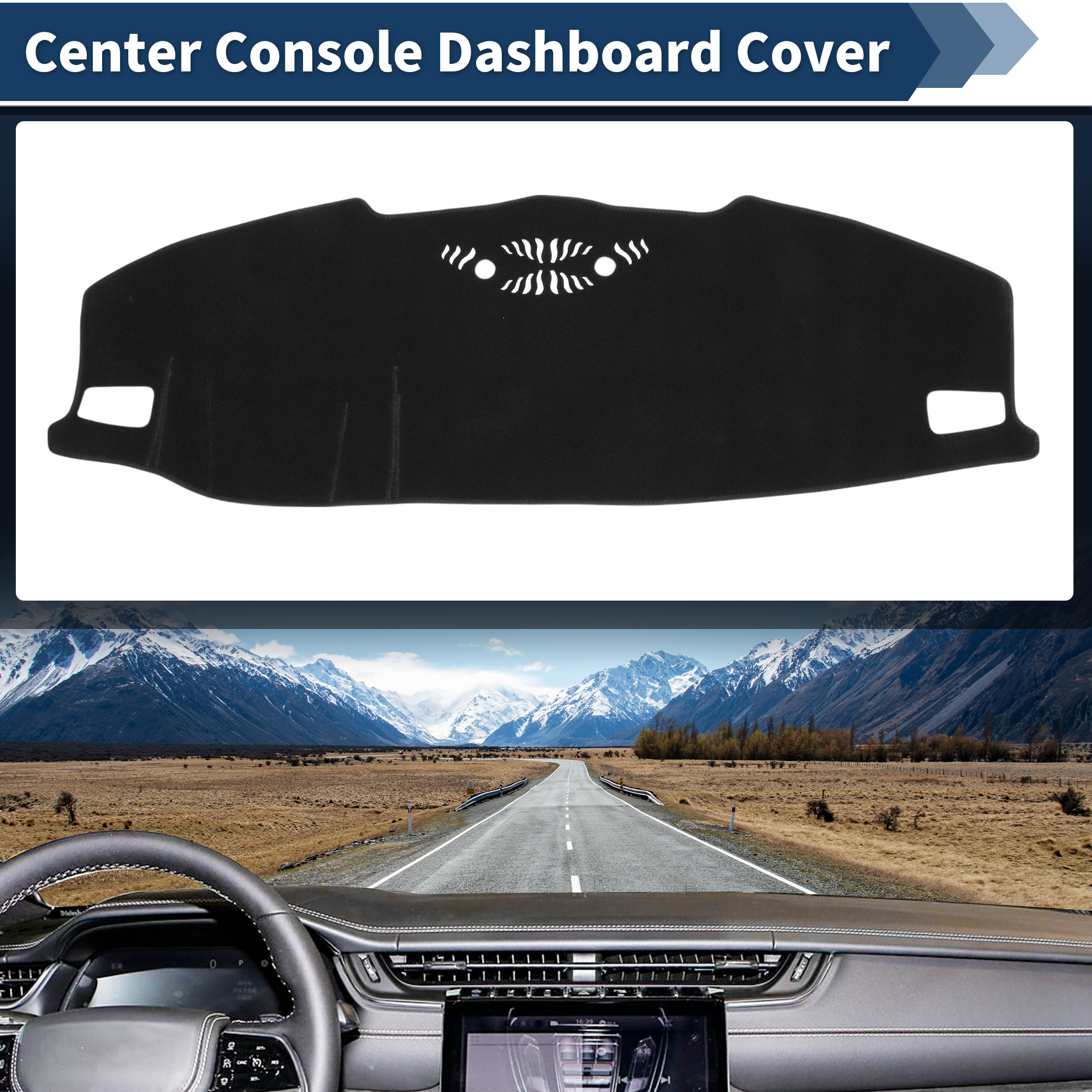 Dash Cover for Jeep Grand Cherokee L 2021-2025 Accessories Dashboard Cover Mat Polyester Center Console Dashboard Sunshield Pad Carpet Non-Slip Dashboard Protector Anti-Glare