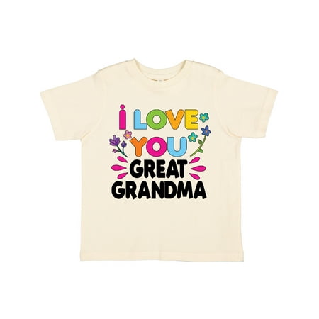 

Inktastic I Love You Great Grandma with Flowers Gift Toddler Toddler Girl T-Shirt