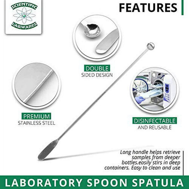 Lab Spatula Stainless Steel 15 PCS Lab Spoon Micro-Scoop Laboratory Tiny  Spoon for Reagent Sampling Mixing
