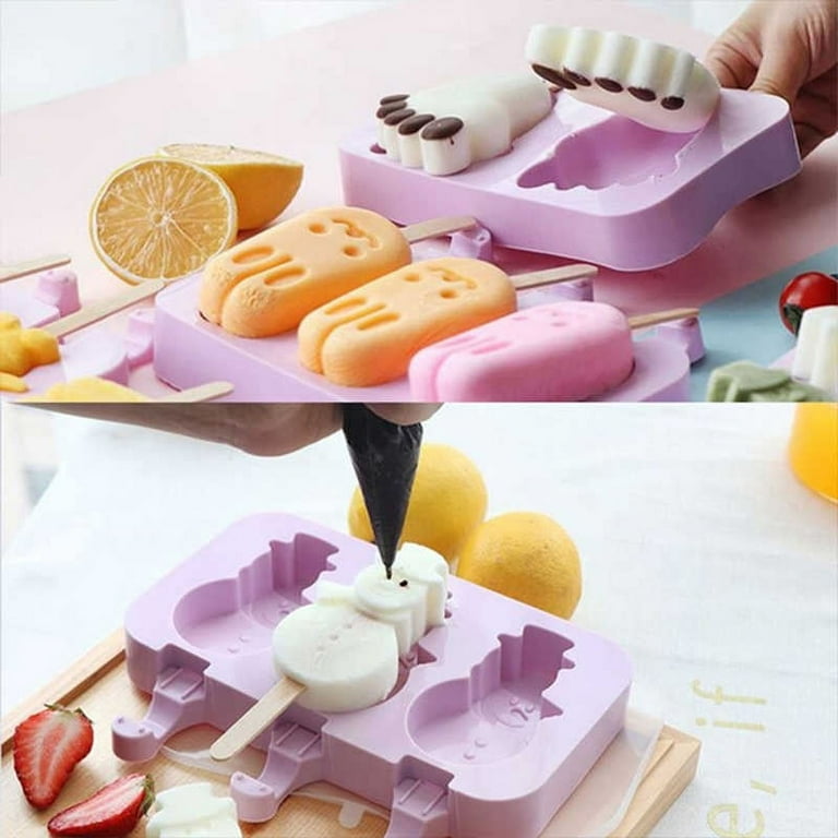 Cat Paw Foot Shaped Ice Cube Tray - Food Grade - Non-Sticky - DIY Baking  Accessories - Refrigerator Ice Cream Popsicle Making Molds - Kitchen