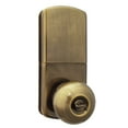 thumbnail image 2 of MiLocks Keyless Entry Door Knob Lock with Electronic Digital Keypad in Antique Brass, 2 of 3